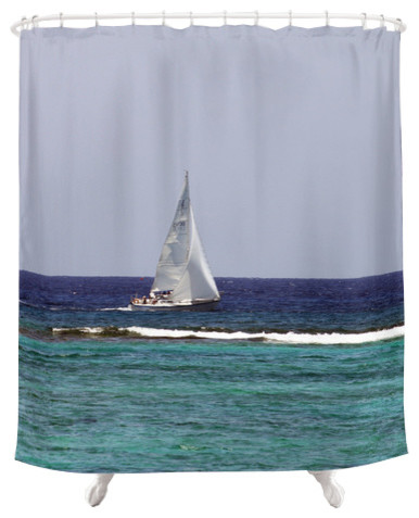 Details about   Nautical Sailboat Ocean Moon Decor Bathroom Fabric Shower Curtain Assorted Sizes 