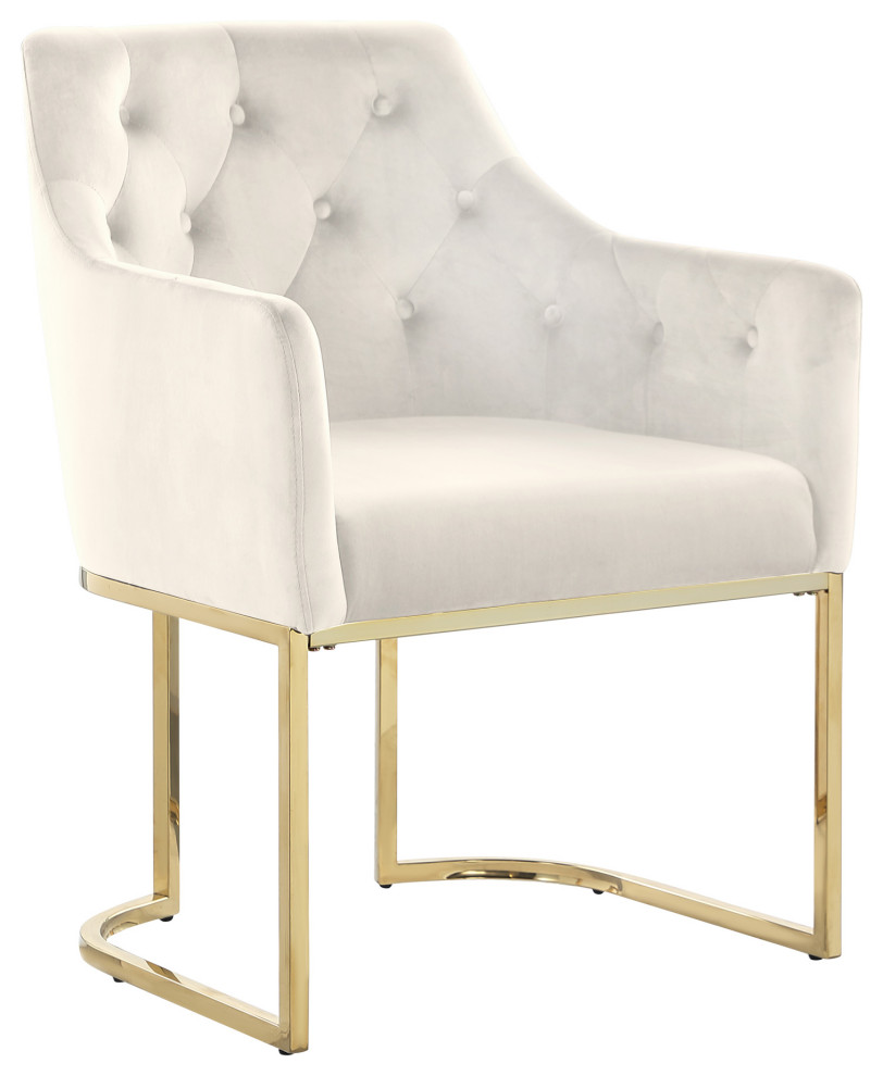 Lilia Modern Tufted Accent Chair with Gold Legs Contemporary