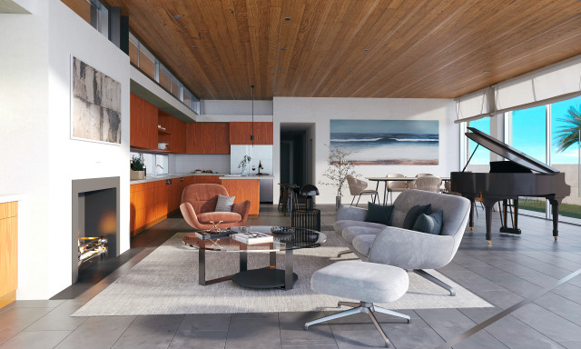 Beach Modern maritimt-dagligstue