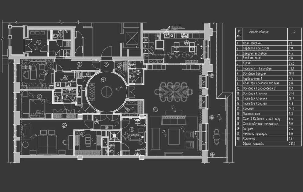 Квартира 260м2, ЖК Knightsbridge Москва
