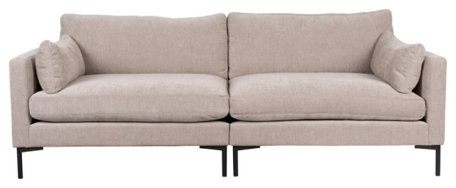 Verslagen opbouwen Het pad Beige Upholstered 3-Seater Sofa | Zuiver Summer - Midcentury - Sofas - by  Luxury Furnitures | Houzz