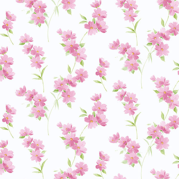 Dawn Floral Pink, Green, PR33849 - Contemporary - Wallpaper - by Blue