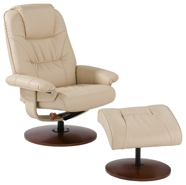 Tate Bonded Leather Recliner and Ottoman Contemporary Recliner