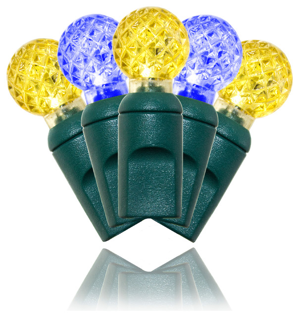 50 G12 Yellow And Blue LED Light String Contemporary Outdoor Rope And String Lights by