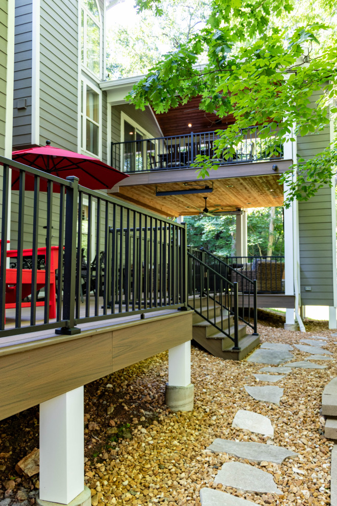 Two Tiered Covered Deck with Fireplaces - Deck - St Louis - by ...