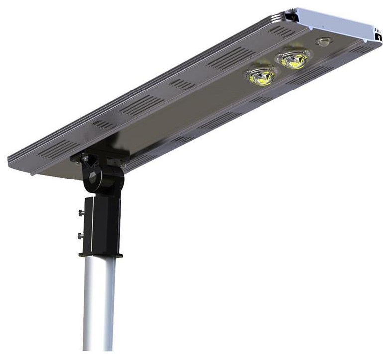 eLEDing 3000K 20W 5th Gen Solar Hybrid Microgrid LED Street Light in Silver