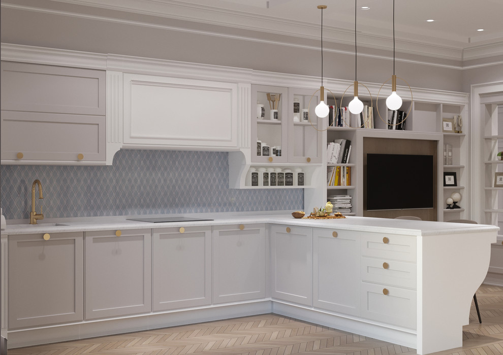 Кухня-гостиная, расположение шкафов