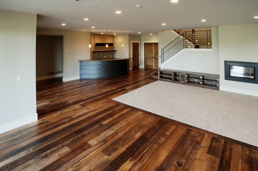 Reclaimed Tobacco Pine Hardwood Flooring Contemporary Family