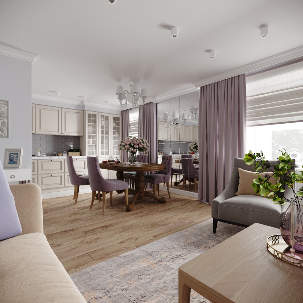 Воздушная гостиная в стиле городская классика