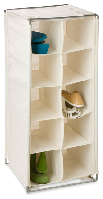 10steel Frame Shoe Rack Natural Canvas Set Of 2 Contemporary Shoe Storage By Clickhere2shop