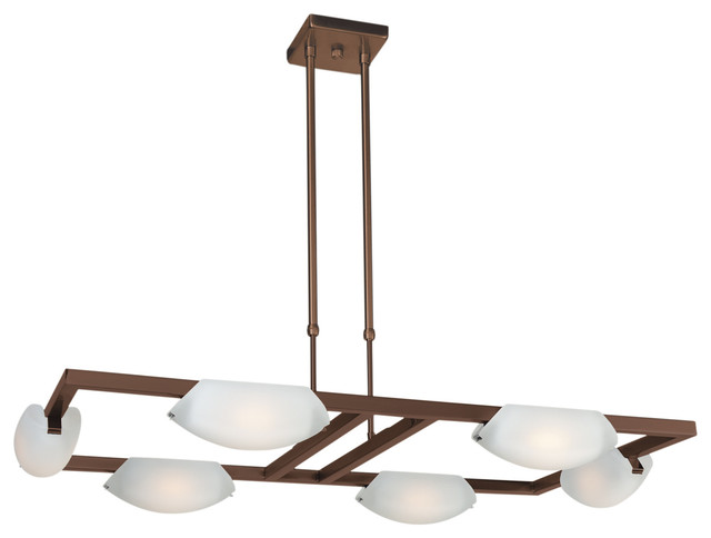 Nido LED Chandelier, Frosted Glass Shade, Oil Rubbed Bronze