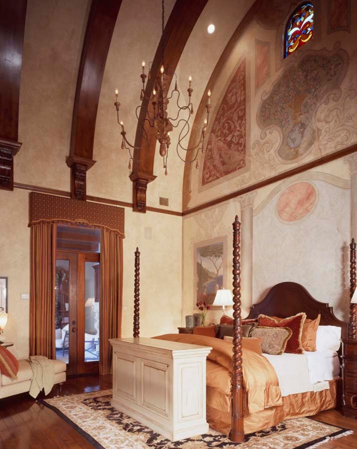 This is an example of a mediterranean bedroom in Houston.