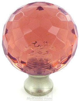 Cal Crystal - Crystal Knob Collection Round Colored Knob in Pink