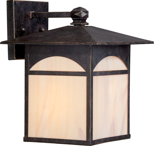 Canyon 1 Light 9 Outdoor Wall Fixture With Honey Stained Glass Canyon 1 Light 9 Outdoor Wall Fixture With Honey Stained Glass Transitional Lights And Sconces By Satco Lighting