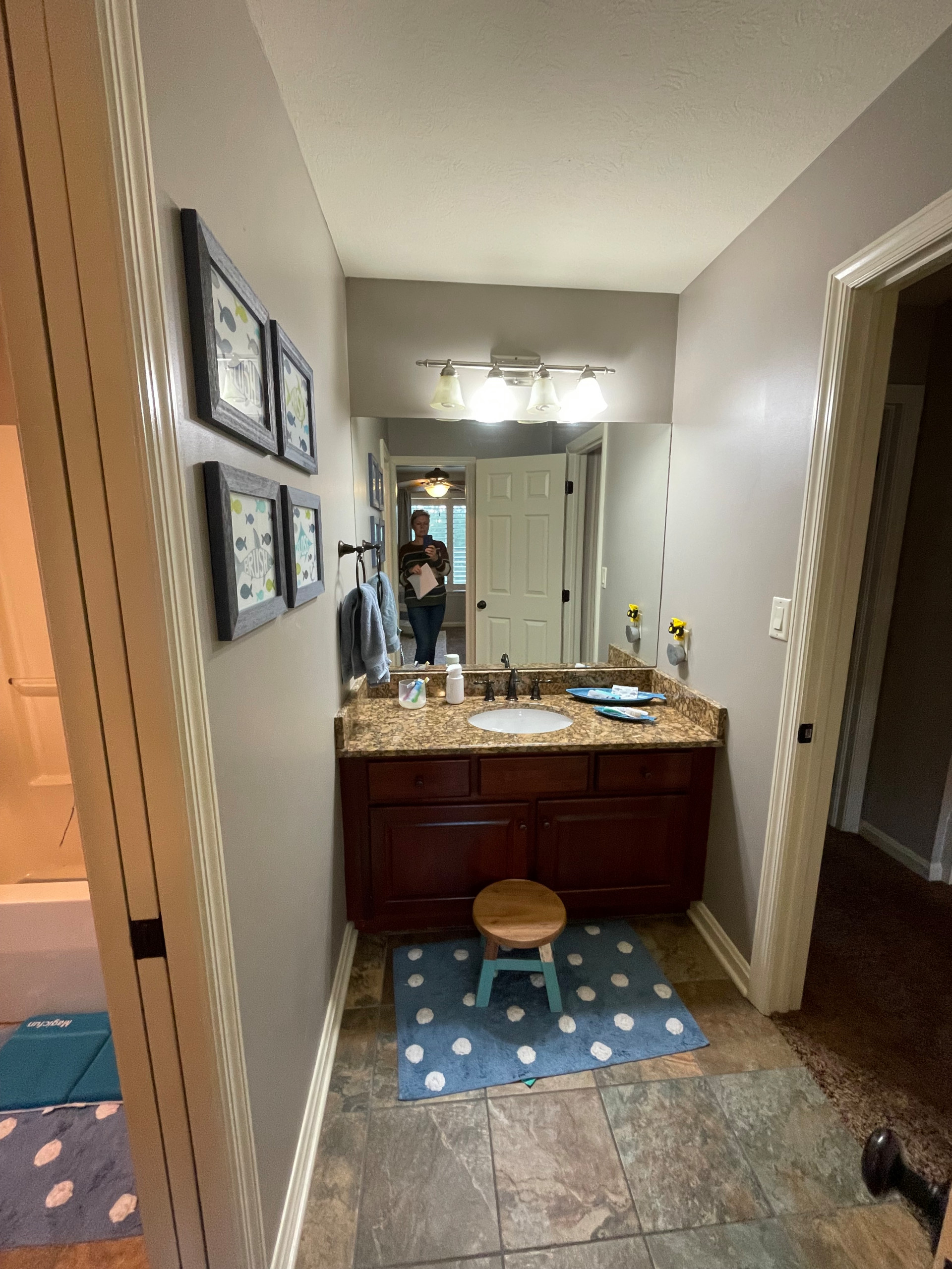 Elegant Rustic Luxe Bathroom renovation.