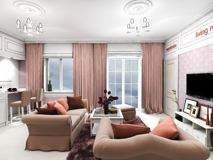 Интерьер загородного дома у озера