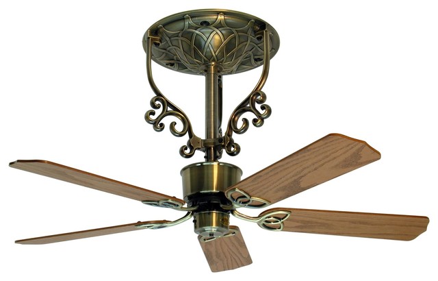 Americana Short Fan Assembly Antique Brass Mediterranean