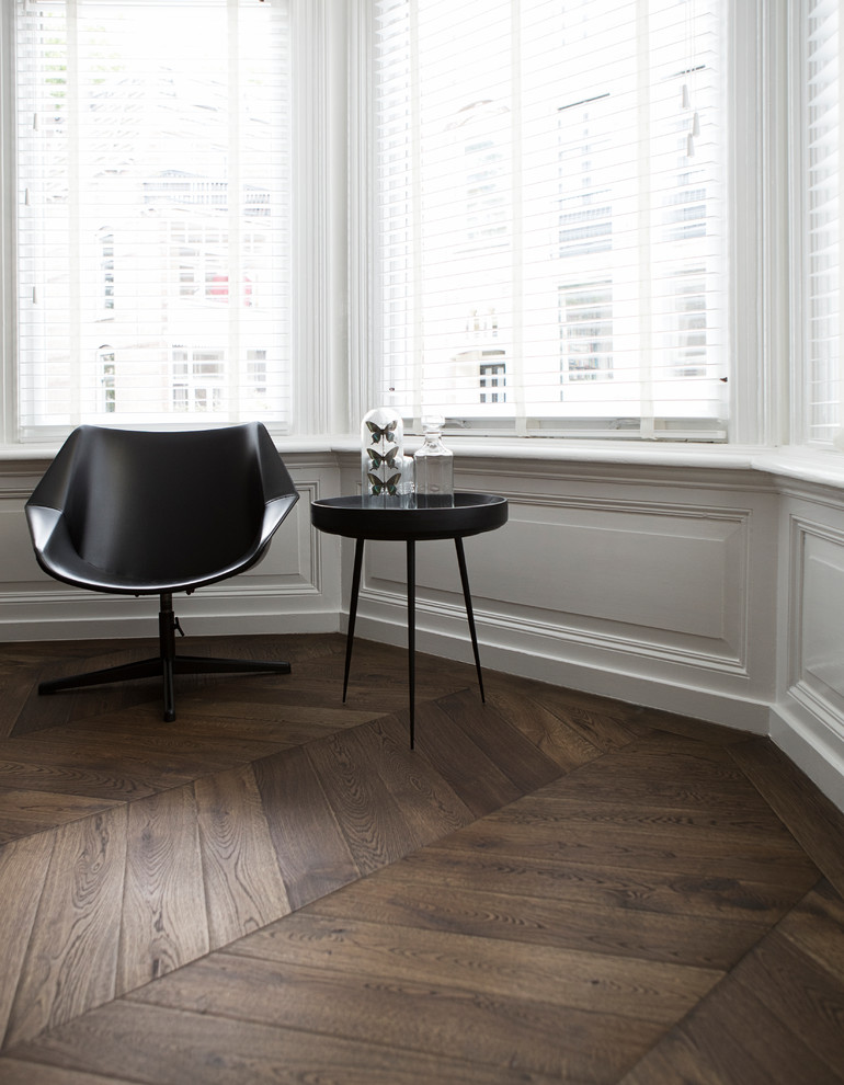 Dark Brown Oak Floor in Chevron Pattern - Transitional - Amsterdam - by ...