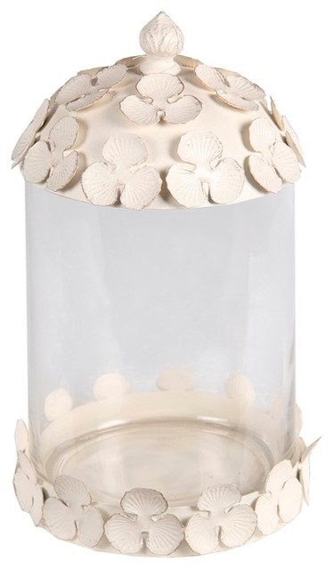 Spring Blossom Glass Jar, White, 12"