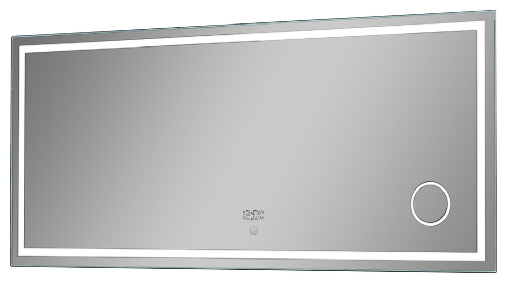 Square Electric LED Mirror With Magnifier, 40"x40"
