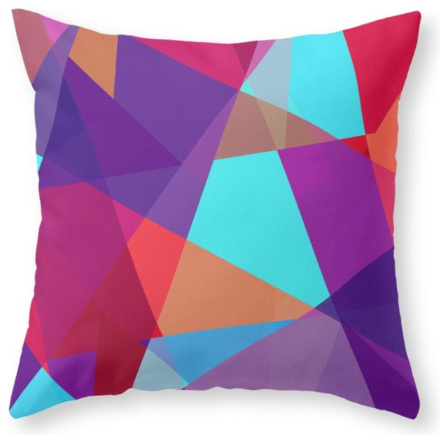 Society6 Jewel Tone Geo, Throw Pillow - Contemporary - Decorative Pillows - by Society6