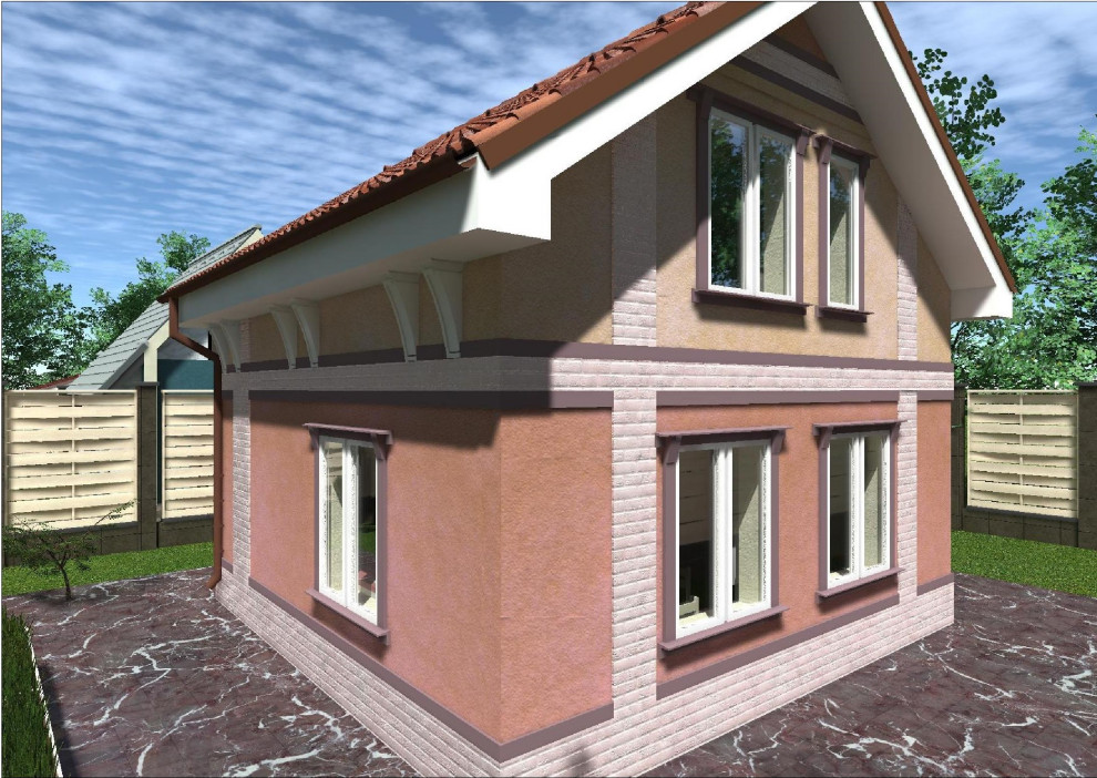 Дачный двухэтажный дом 7х8 из газоблоков под ключ 100 кв.м.