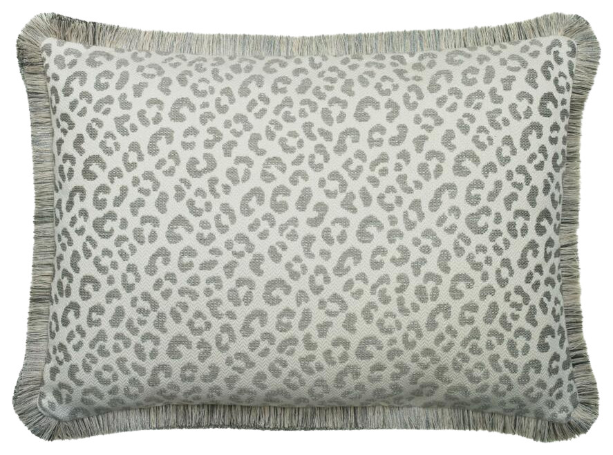 Metallic Fringed Lumbar Pillow Andrew Martin Wildcat, White
