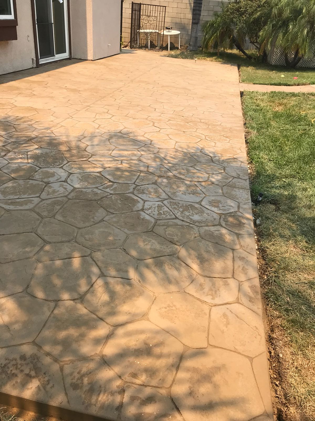 Back yard Stemp concrete