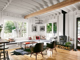 Farmhouse Living Room by Rauser Design