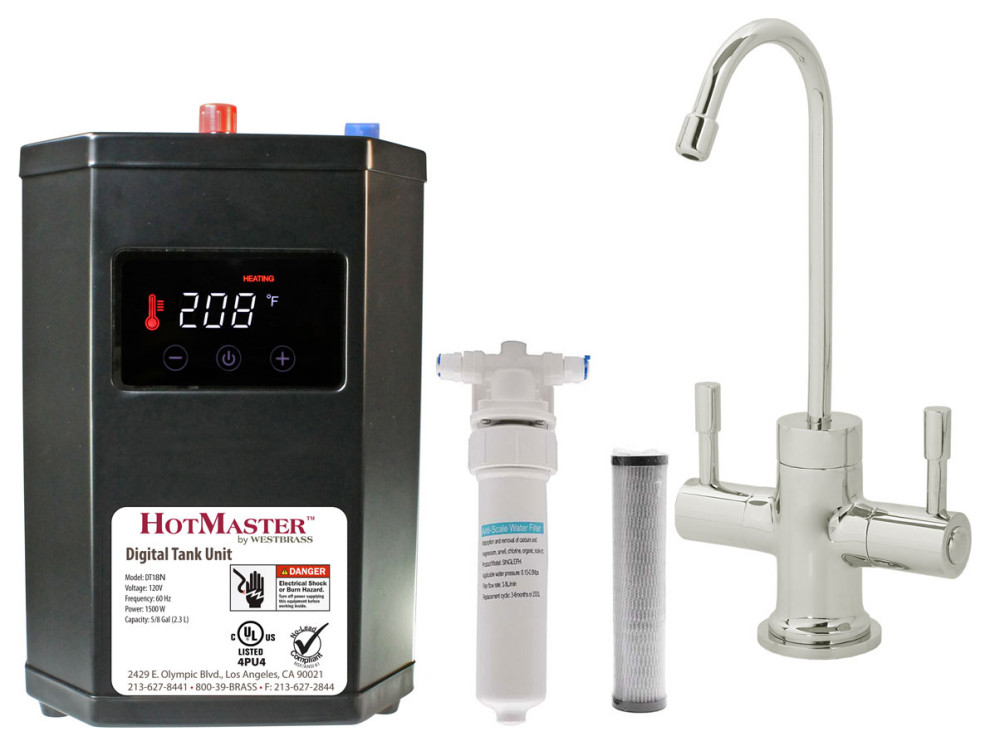 Contemporary 10" Hot and Cold Water Dispenser With HotMaster DigiHot
