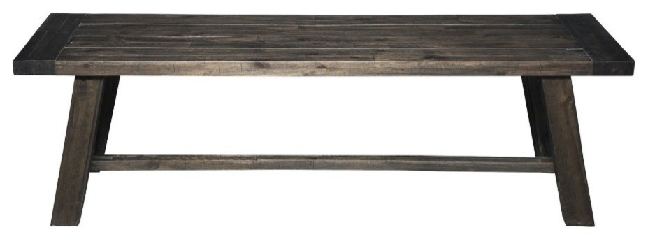 Benzara BM171831 Transitional Style Bench In Acacia Wood Gray