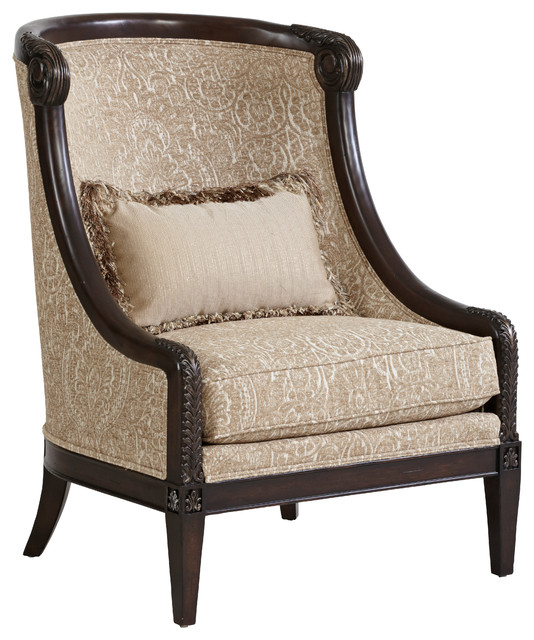 A.R.T. Home Furnishings Giovanna Azure Carved Wood Accent Chair