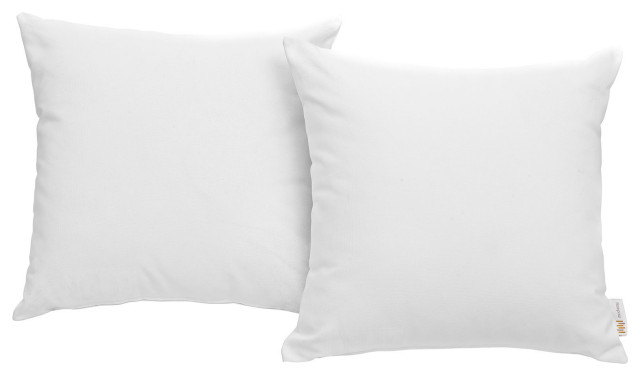 Convene 2-Piece Outdoor Wicker Rattan Pillow Set, White