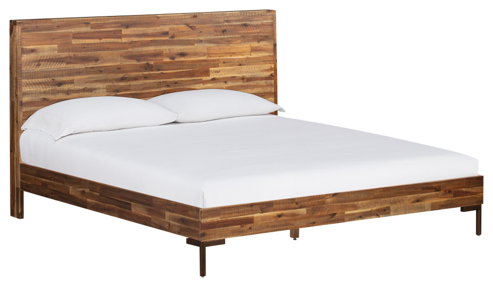 Bushwick Wooden Bed, King Rustic Platform Beds by HedgeApple Houzz
