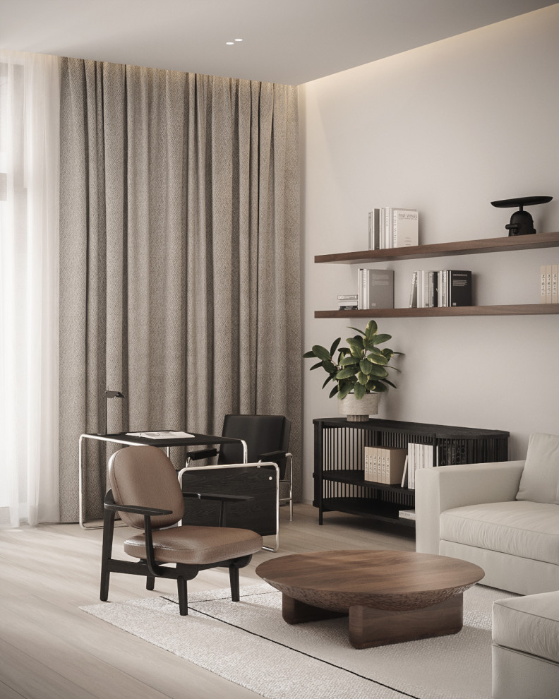 The Whale – Minimalist modern family room