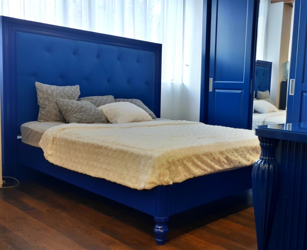 Мебель для спальни в синем цвете