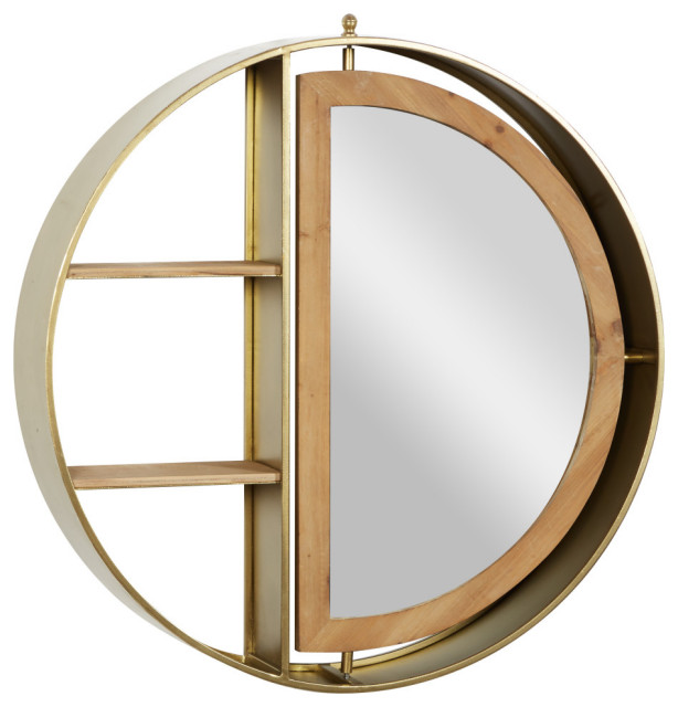 Contemporary Gold Metal Wall Shelf 43404 Contemporary Display And