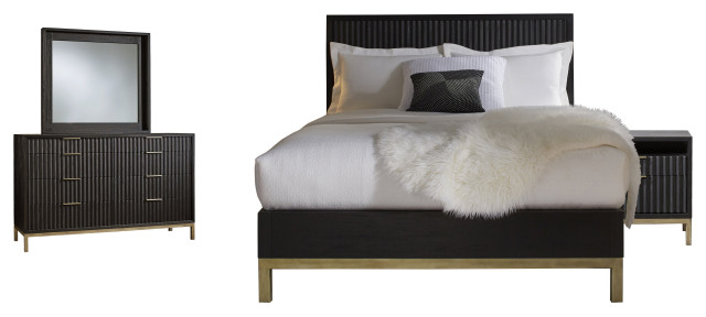 Modus Kentfield 4 Piece Cal King Bedroom Set With Nightstand, Black ...