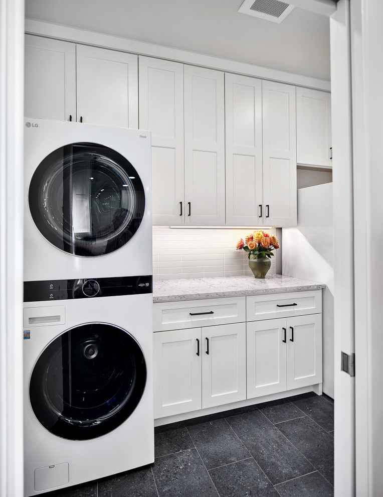 Transitional laundry room photo in Dallas