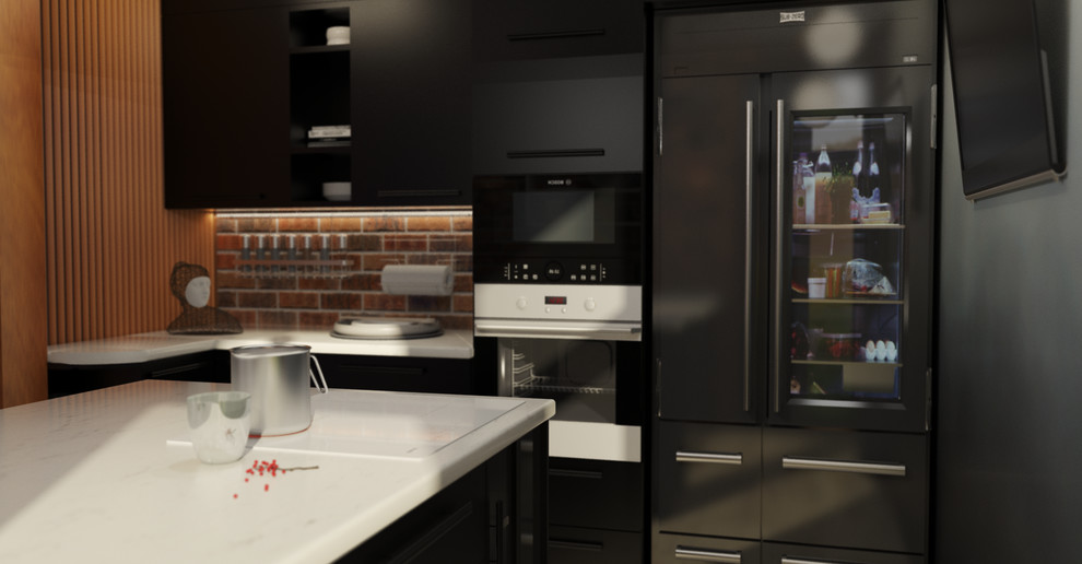 Кухня для семьи в загородном доме.