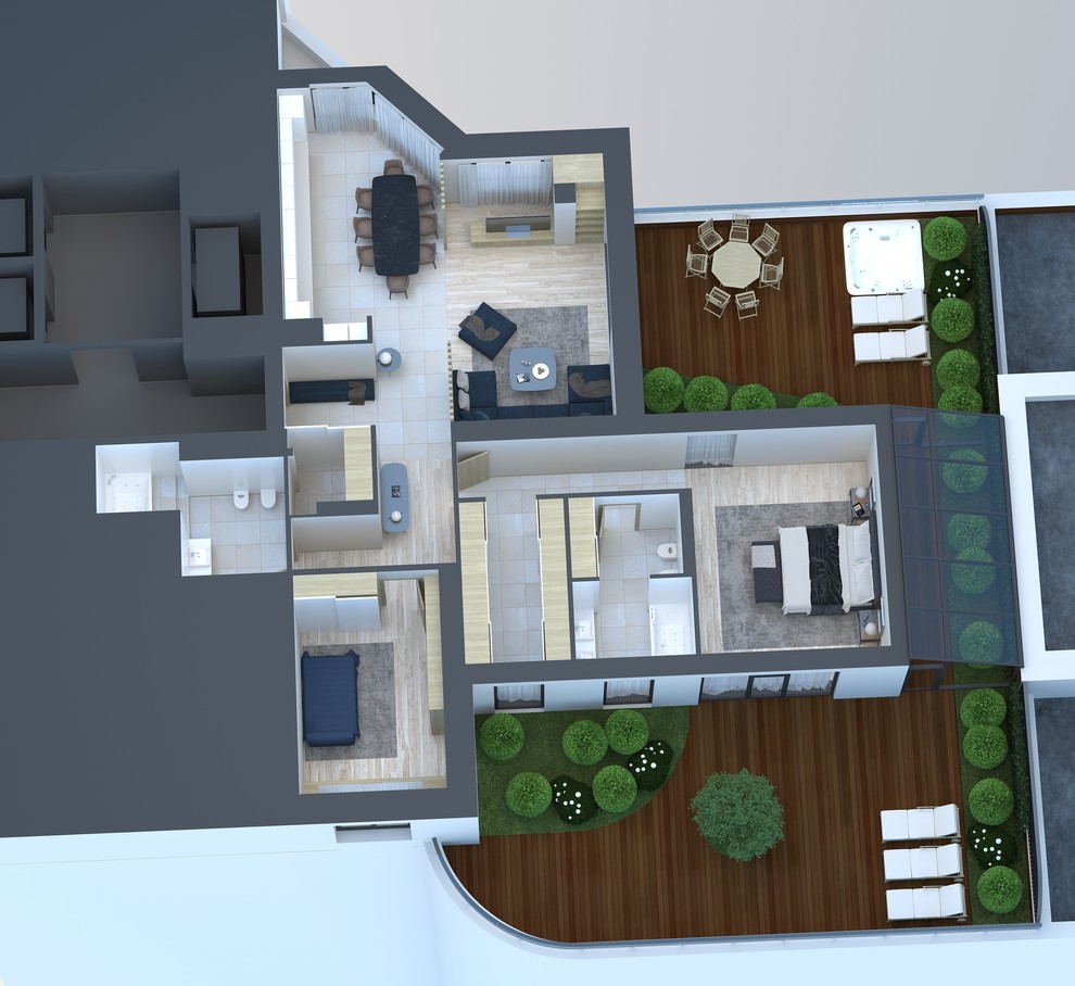 Планировка вид сверху.