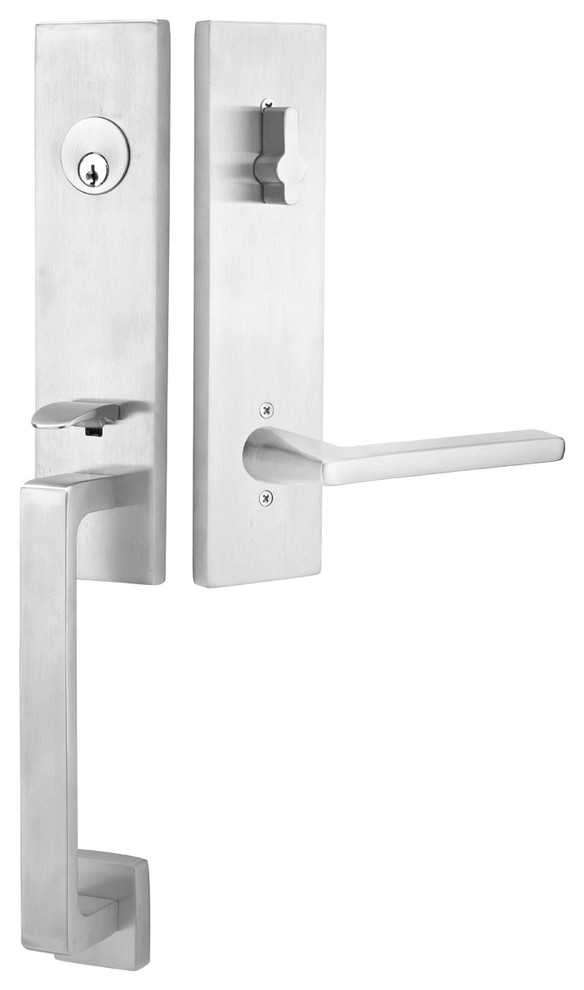 Emtek Davos Tubular Entry Handleset Stainless Steel Contemporary