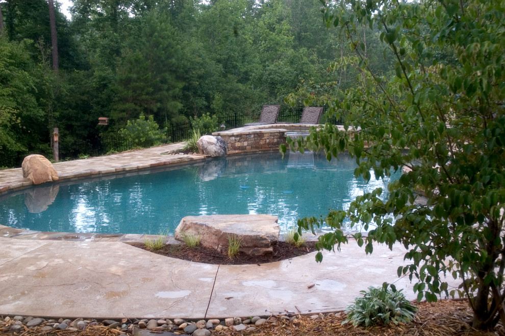 Mountain style pool photo in Atlanta