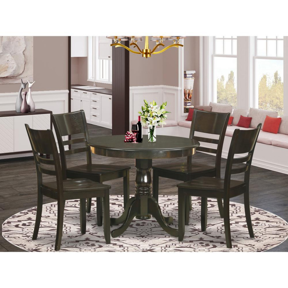 5Piece Kitchen Table Set, Dining Nook and 4 Dining Chairs Traditional Dining Sets by