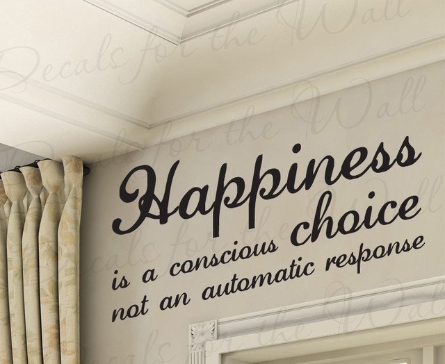 Wall Decal Quote Vinyl Sticker Art Removable Happiness Choose to be Happy J46