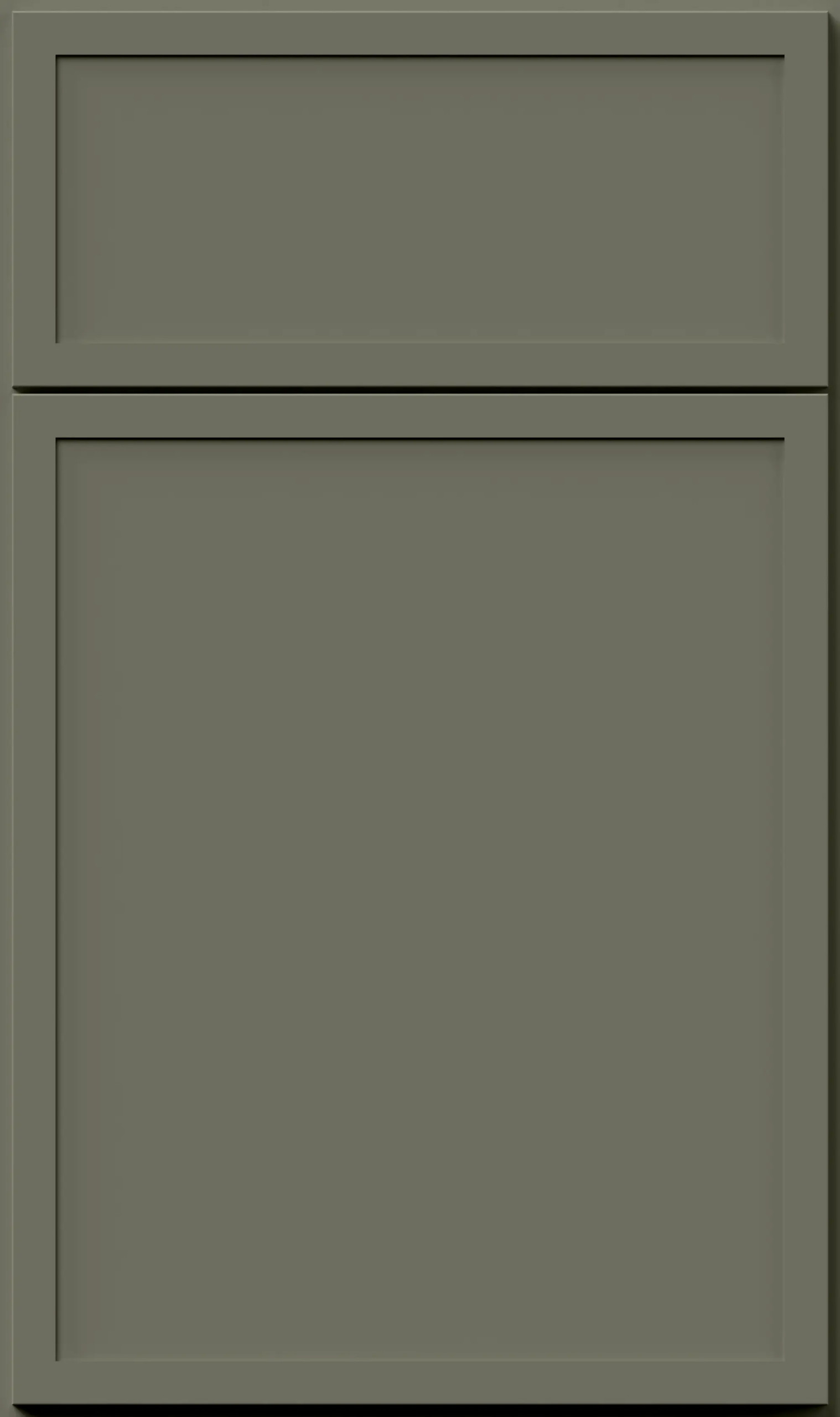 Forest Green Slim Shaker cabinet door with narrow frame, recessed flat panel, and clean contemporary lines