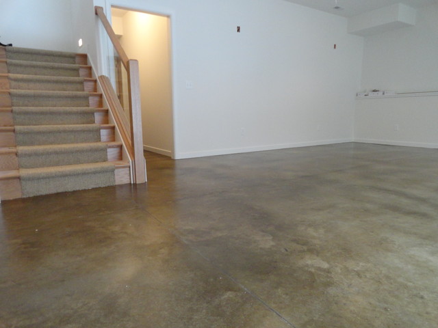 Stained Concrete Basement Floor - Modern - Indianapolis - by ...  Stained Concrete Basement Floor modern