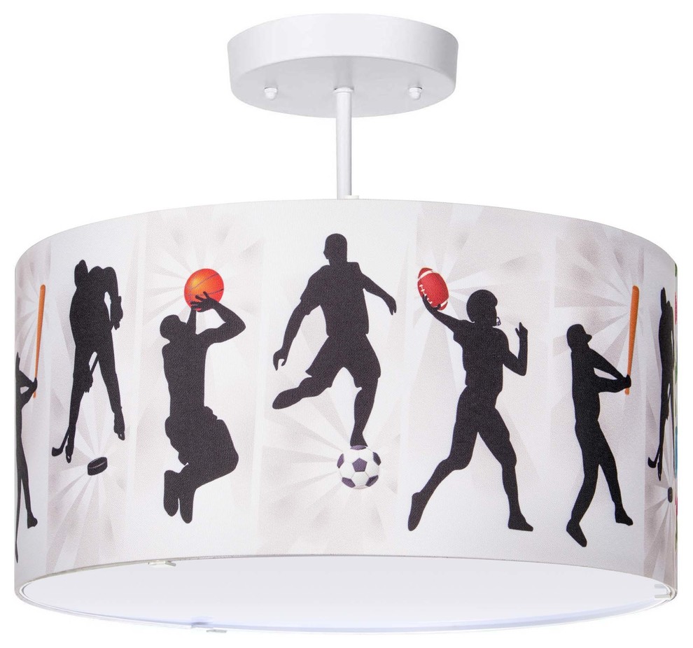All Sports Light Fixture, 3Lights Contemporary Kids Ceiling