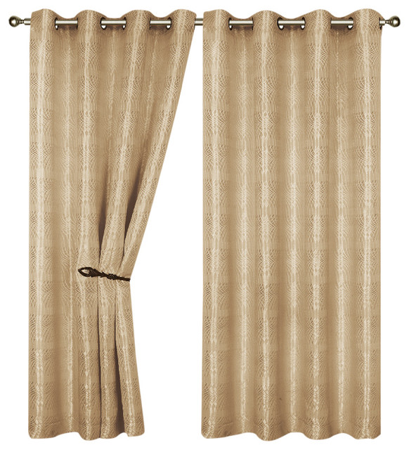 Helen Extra Wide Grommet Single Window Panel 84 X55 Taupe
