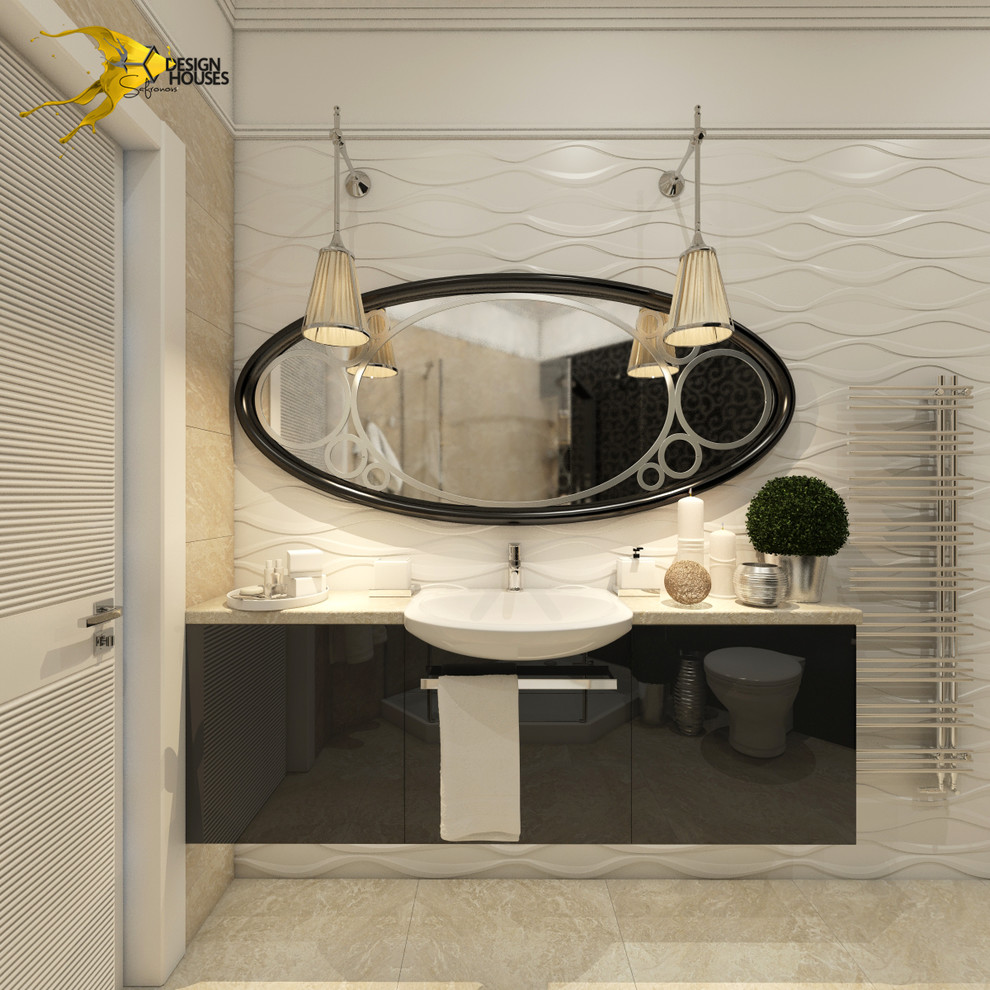 Ванная с нестандартной планировкой.